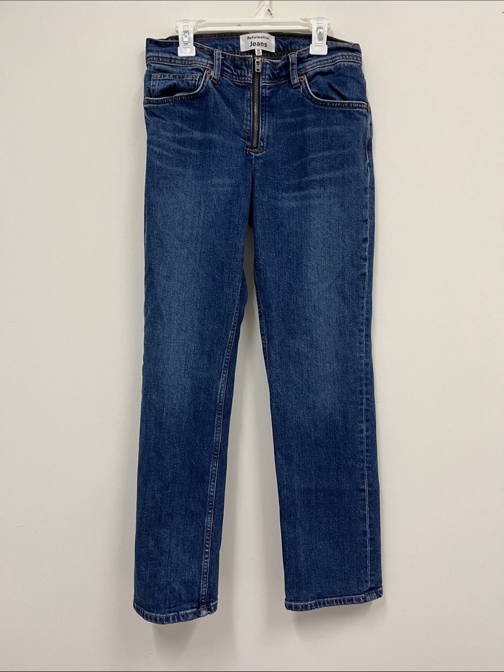 Reformation "Juliana zip Mid Rise Straight Jeans" size 26